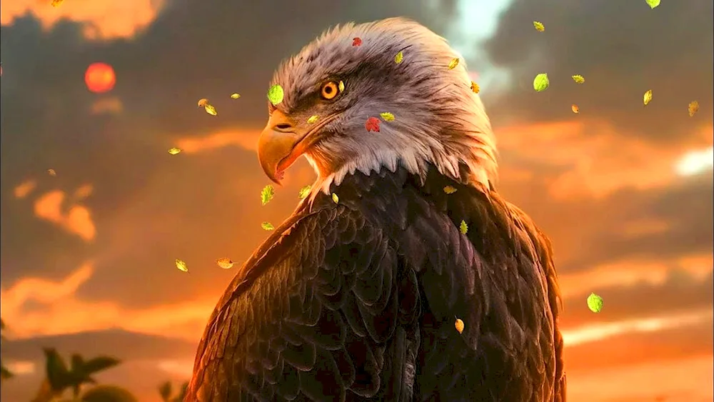 White-headed Eagle in full-face