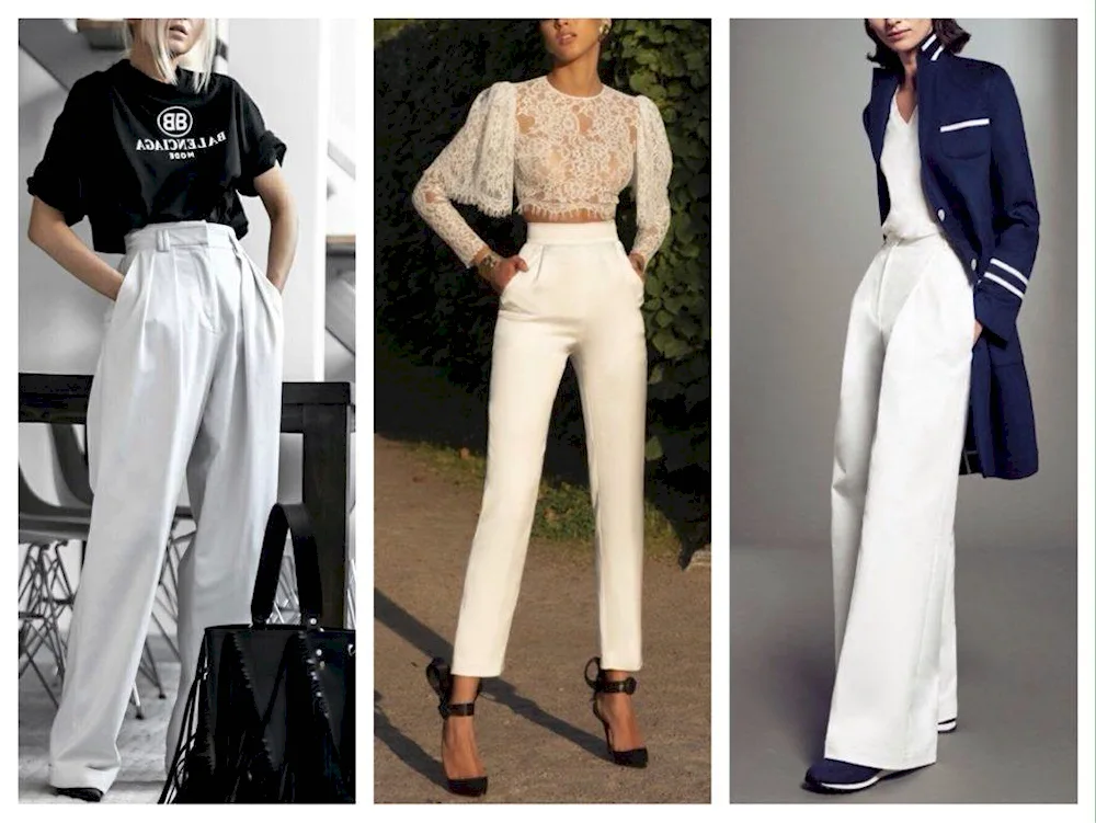 White high-waisted trousers with what to wear with wear