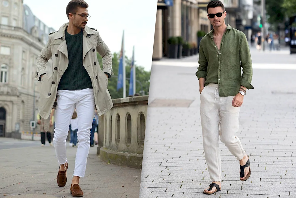 White jeans men's with what to wear