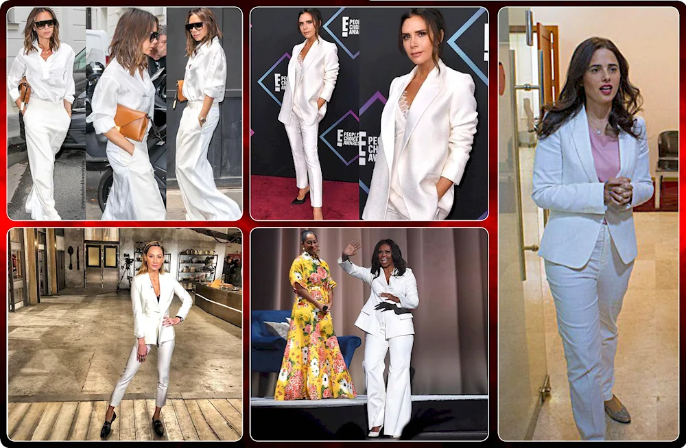 White trouser suit Mango