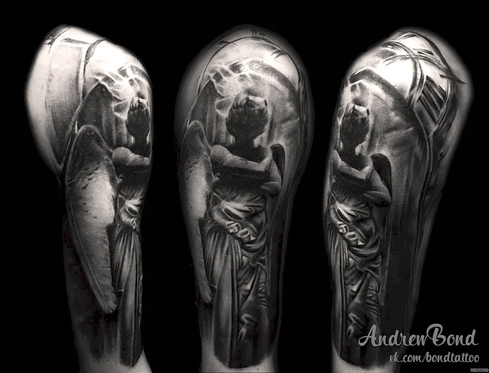 Faceless angel tattoo