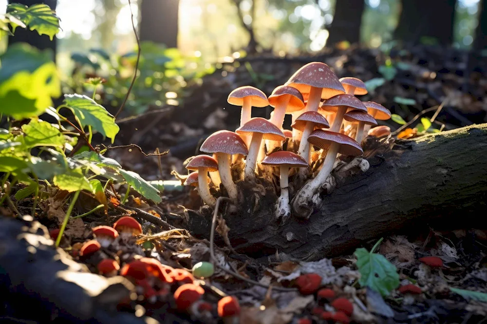 Mushrooms steppe in the Rostov region