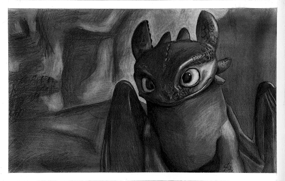 Toothless dragon to draw