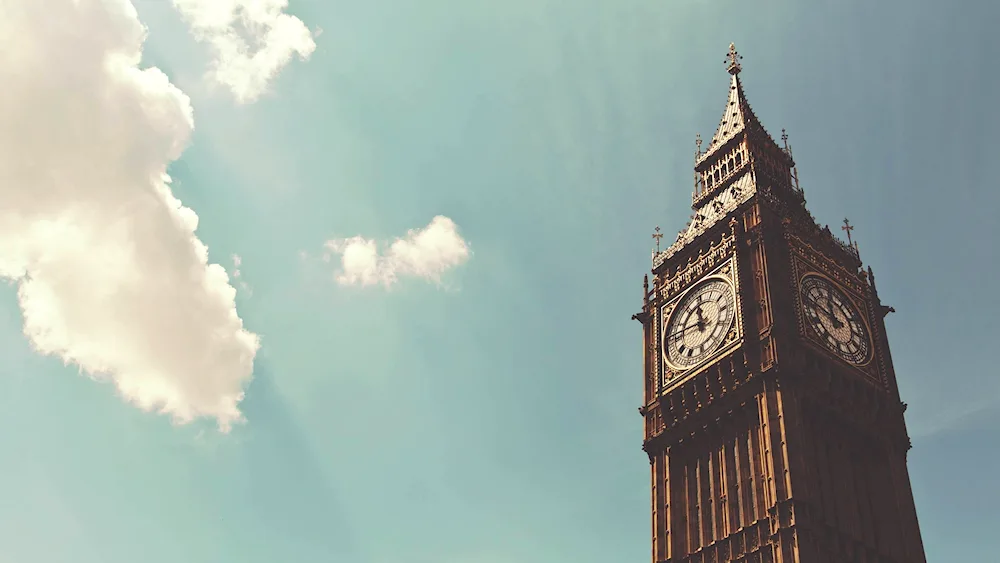 The flag of Great Britain and Big Ben