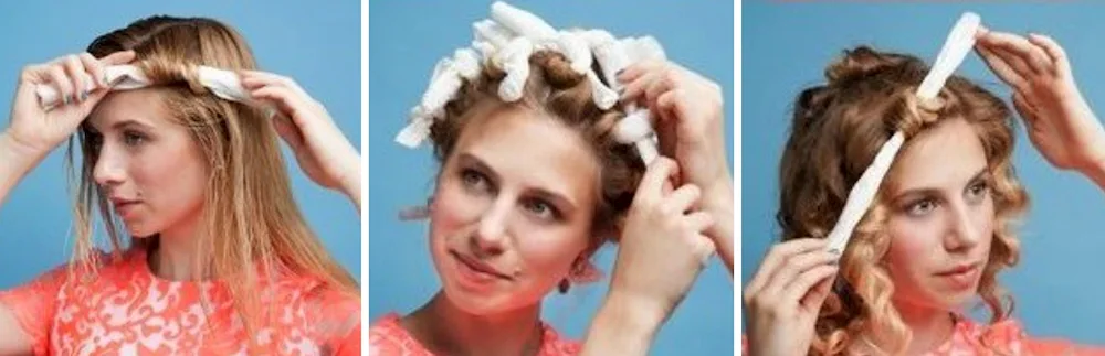 Curls on boomerang curlers