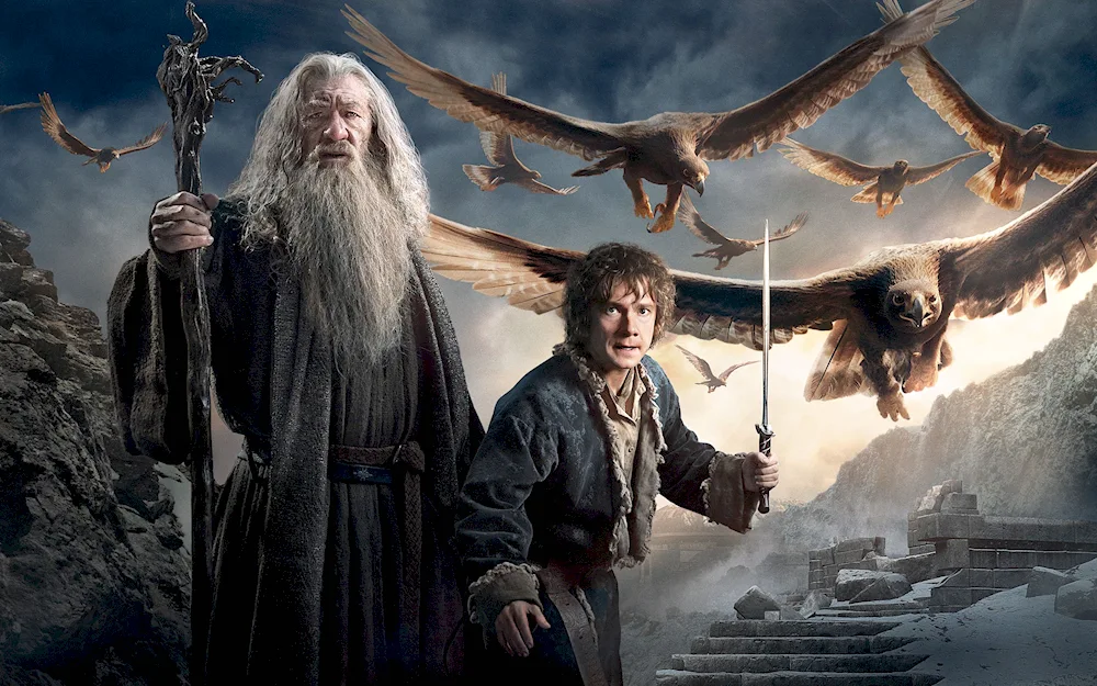 Bilbo Baggins The Hobbit and GandalfThe Hobbit 2 The Wasteland of Smaug