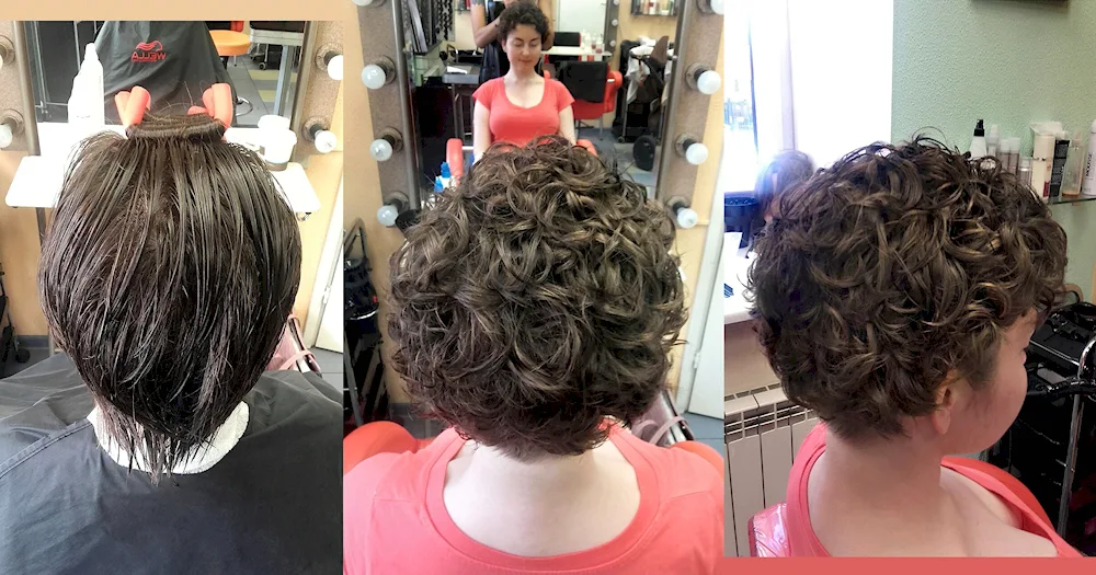 Curly haircut with perm
