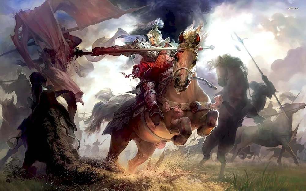 Battle fantasy art cavalry attack