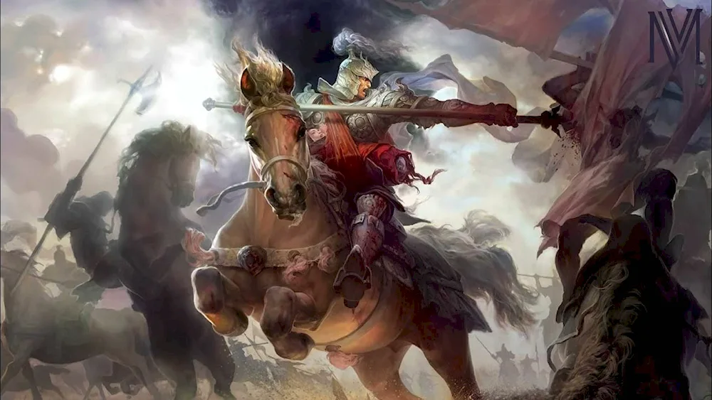 Battle fantasy art cavalry attack