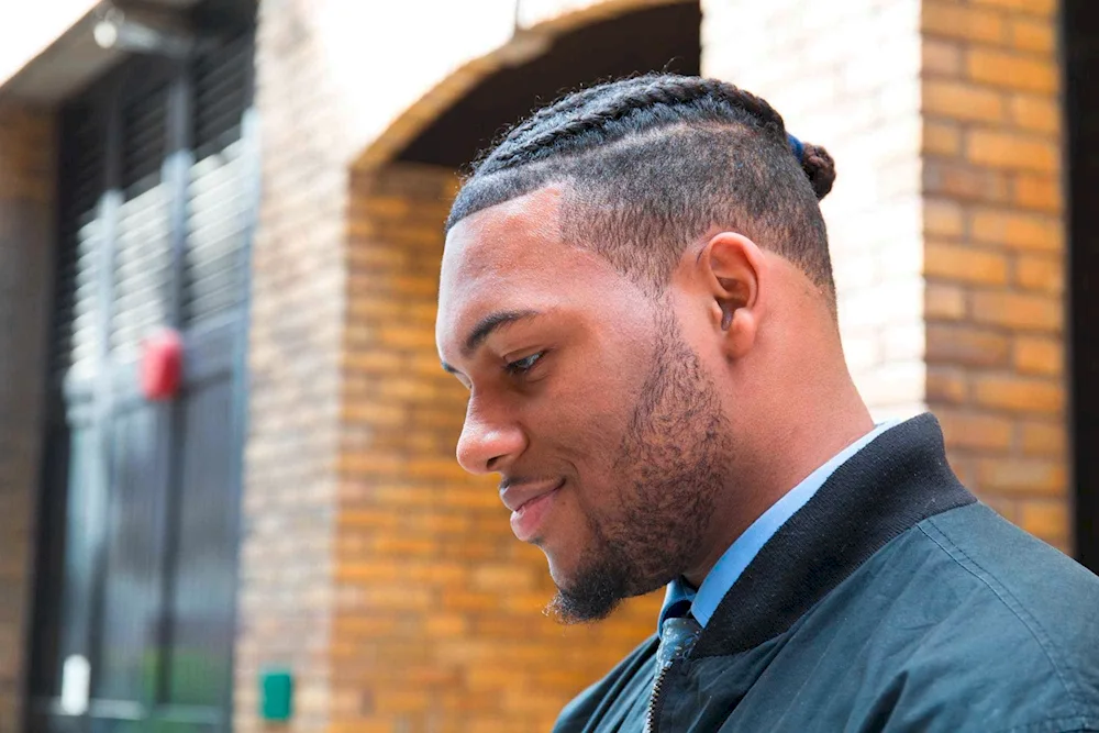 Black men top bun