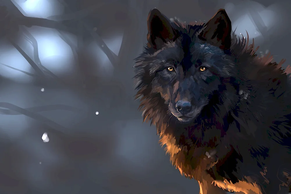 Girl and wolf fantasy