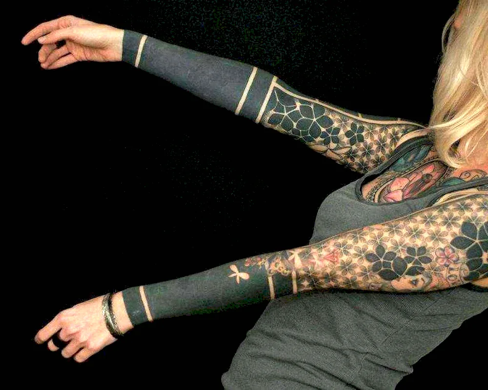 Old Skool half-sleeve tattoo