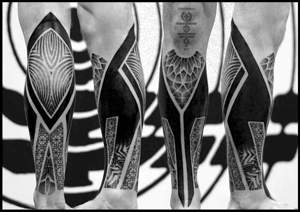 Blackwork tattoo Polynesia