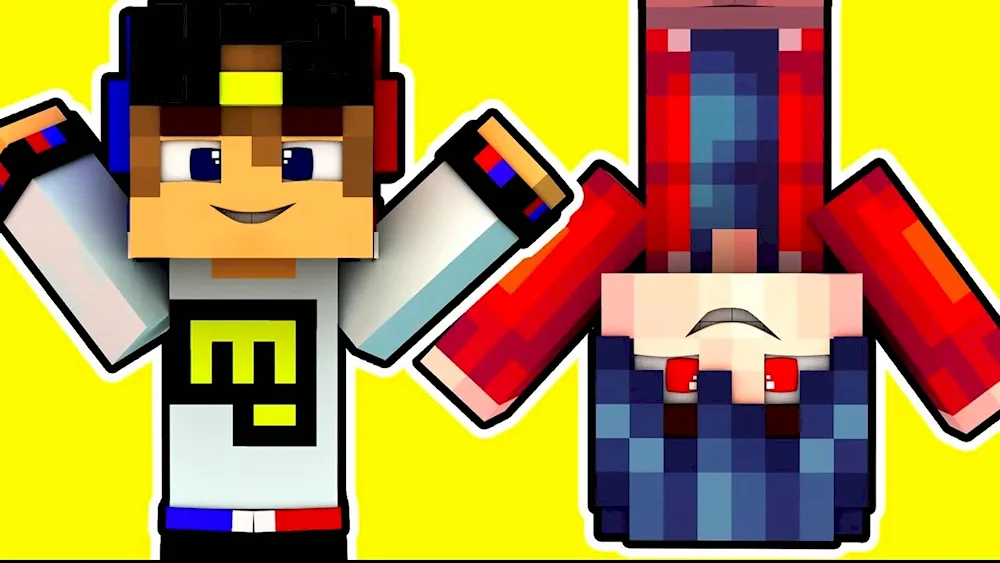 Eugene Bro and Tasya in MAINCRAFT. bro