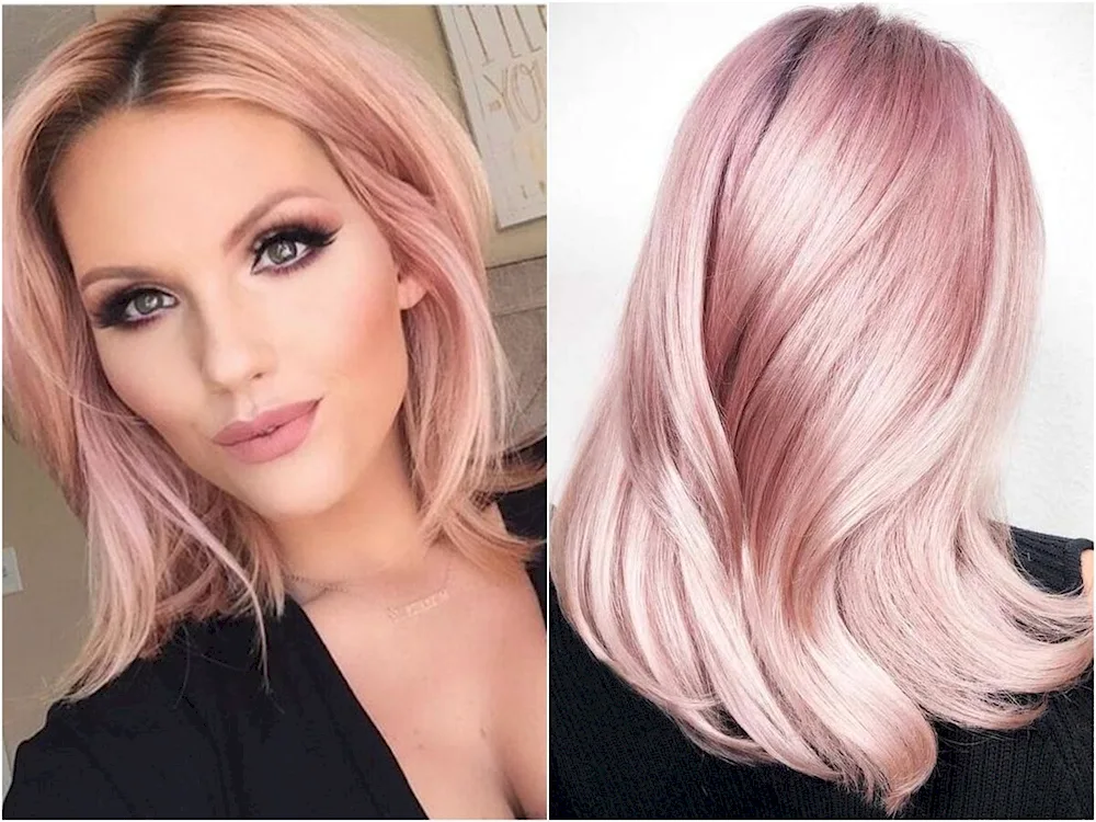 Blonde with a pinkish tinge