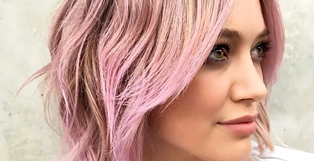 Blonde with pink strands