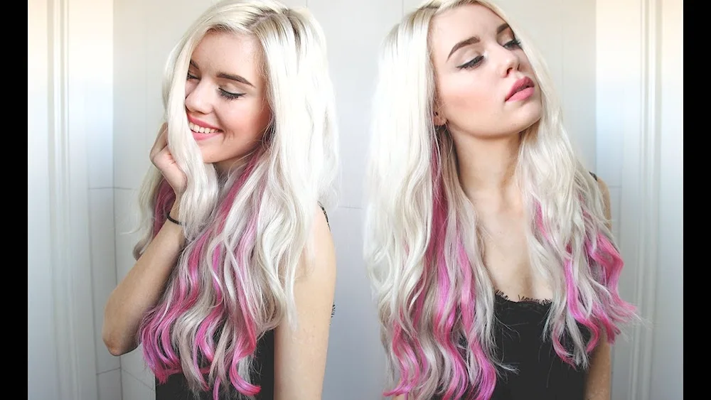 Blonde with coloured strands