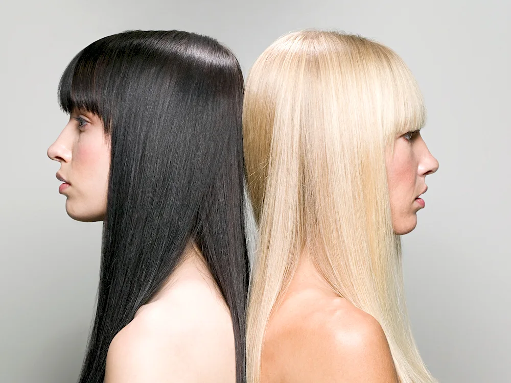 Blonde and brunette