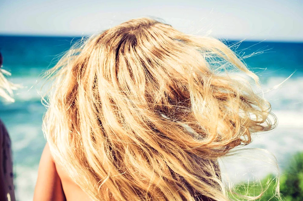 Blonde at sea