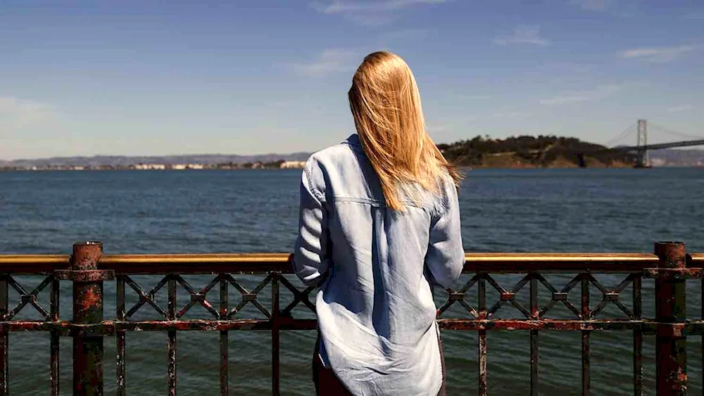 Blonde at the sea