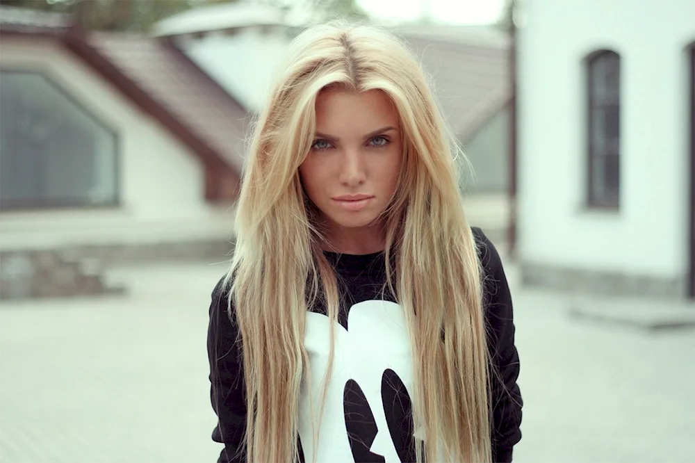 Blonde girl with long hair