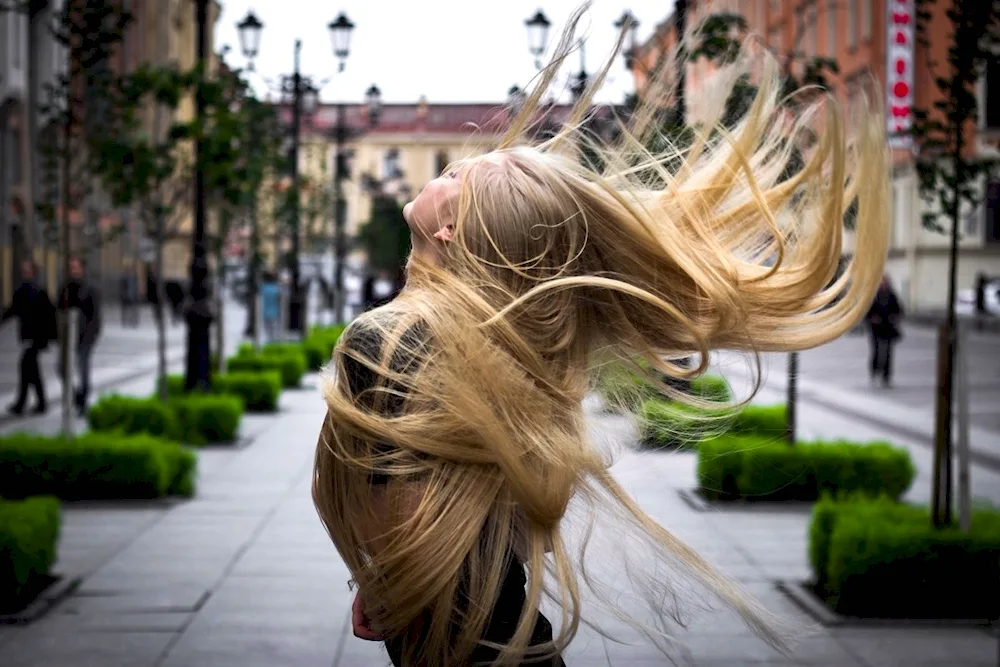 Blonde girl with long hair