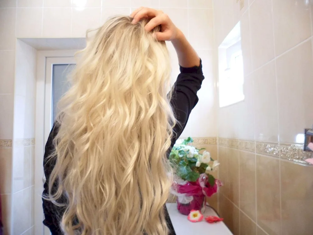 Long blonde with long hair