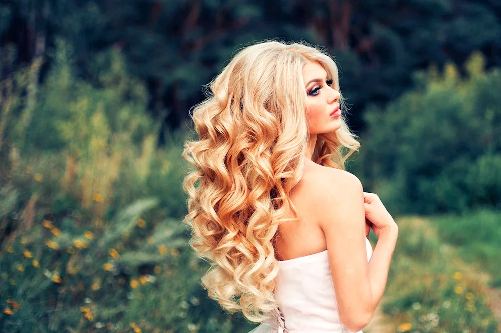 Blonde with bouffant hair