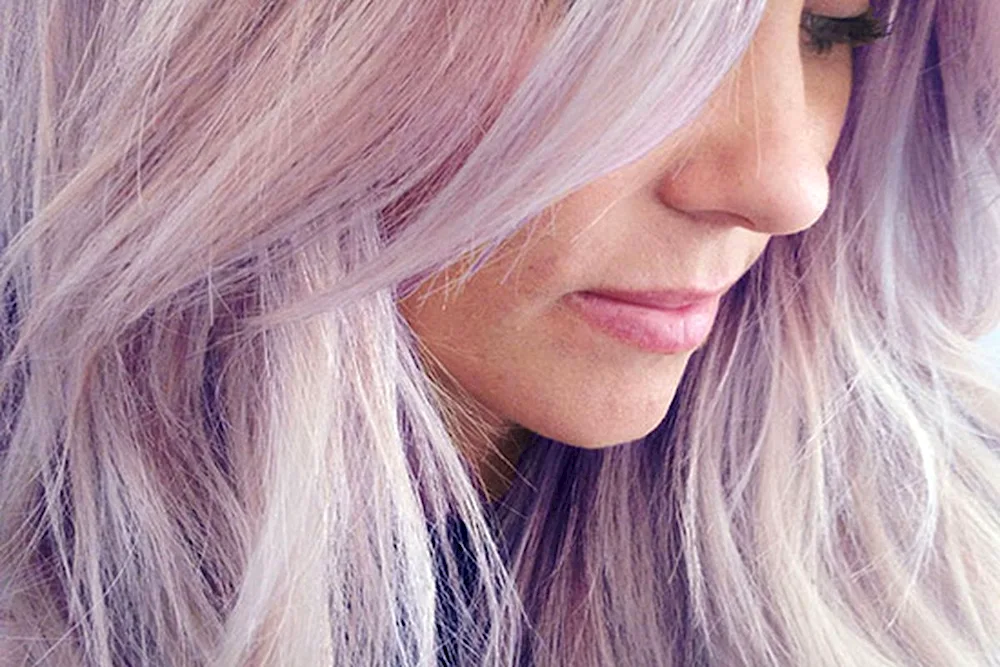 Blonde with purple hair shade