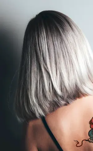 Blonde with a back bob
