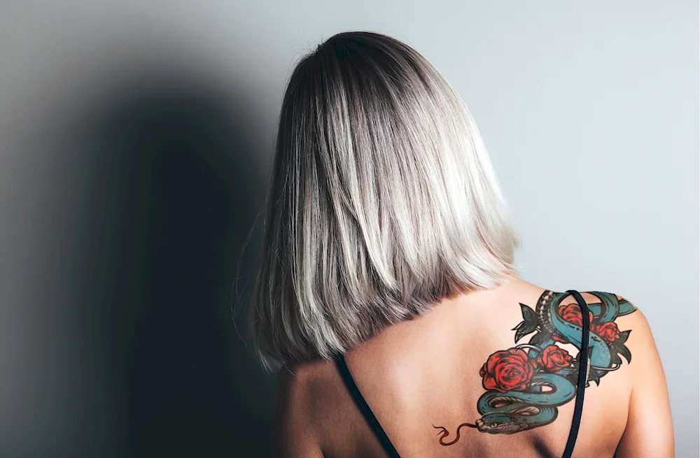 Blonde with a back bob
