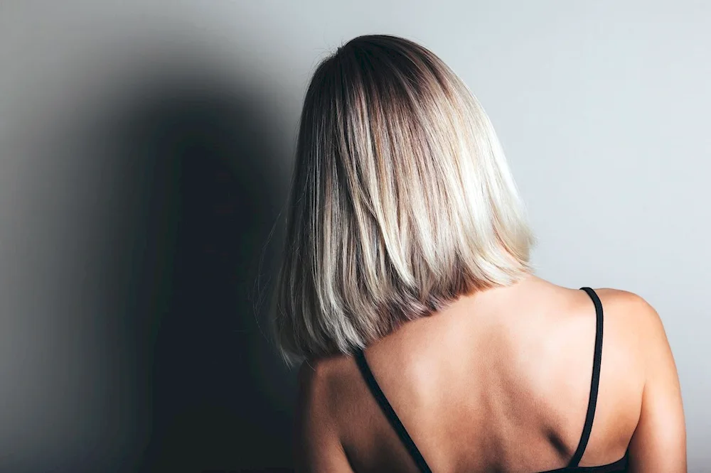 Blonde with back bob