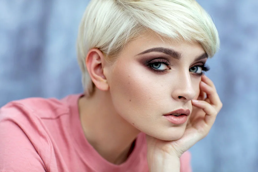 Blonde short haircut