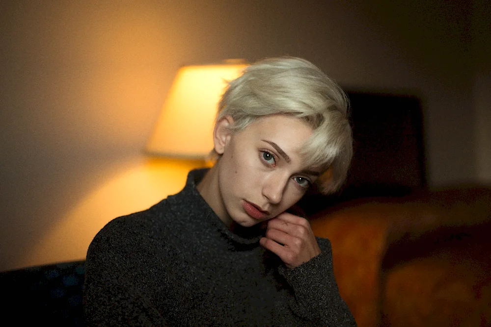 Blonde with short haircut