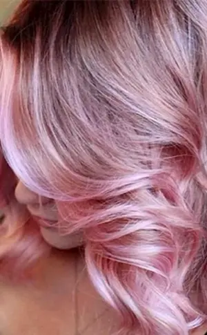 Blonde with pink shade