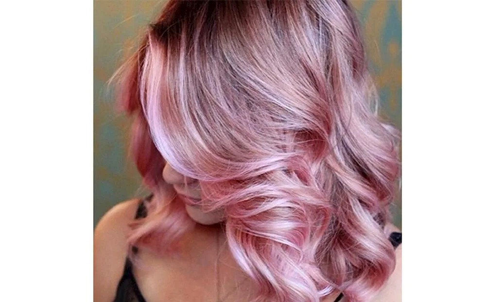 Blonde with pink strands