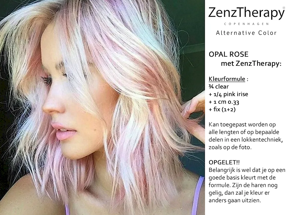 Blonde with pink strands