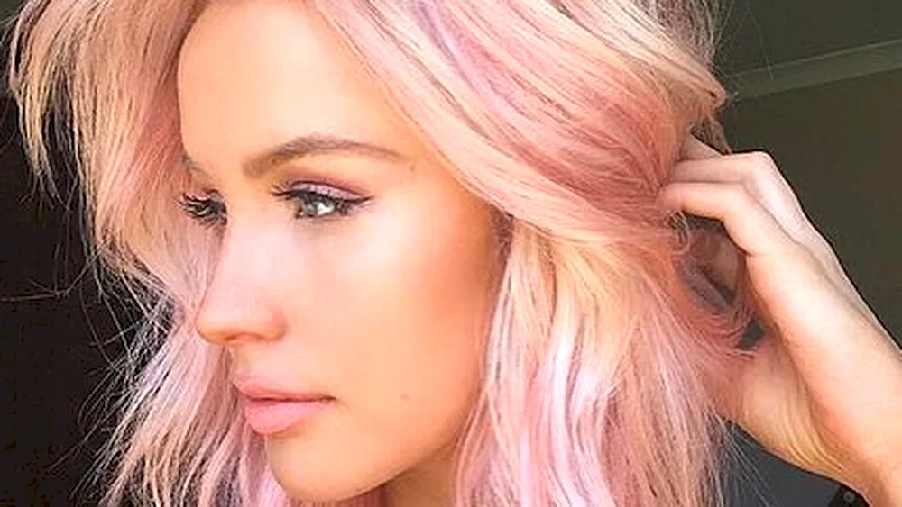 Blond with pink strands