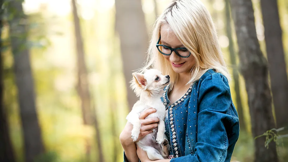 Girl with dog with a dog