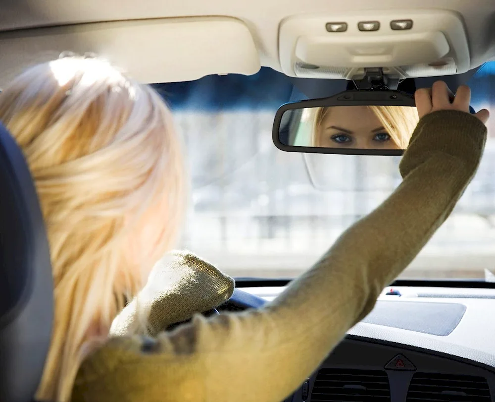 Blonde driving