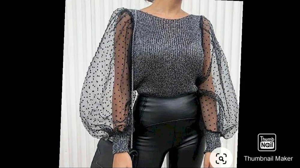 Knitted mesh sweater