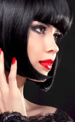 Brunette bob with bangs
