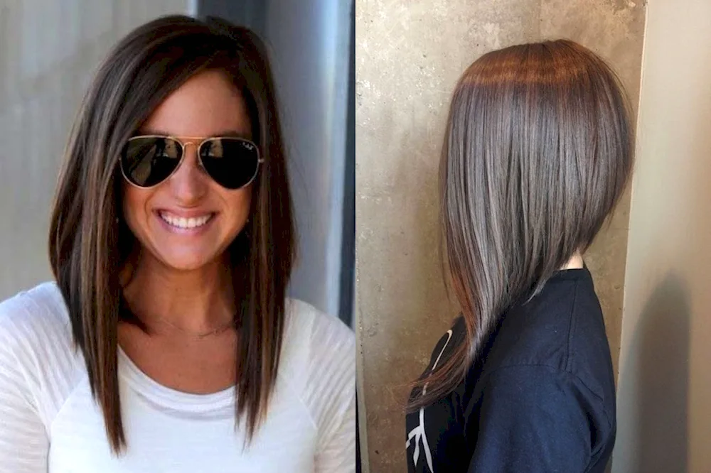 Long bob with long strands