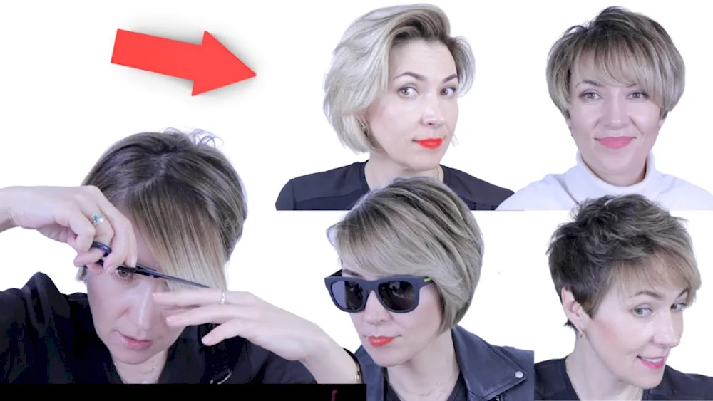 Light Bob Cascade haircut. short bob on short hairGraduated bob ash.