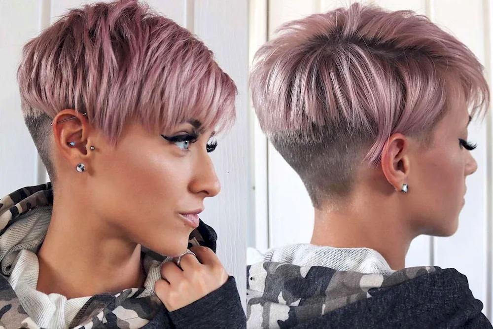 Pixie bob with asymmetry haircut