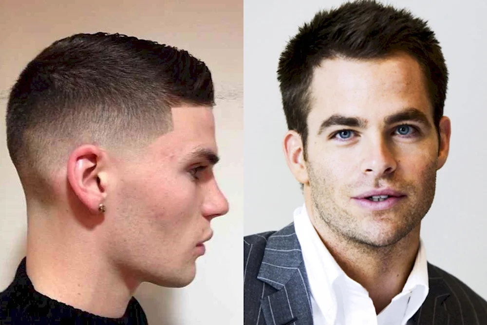 Men's hairstyle box and semi-box