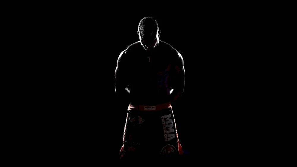 Boxer on black background