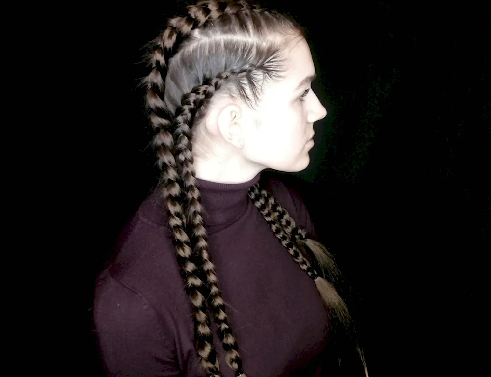 Boxer braids with kanekalon 2 braids