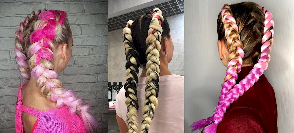 Boxer braids with kanekalon 2 braids