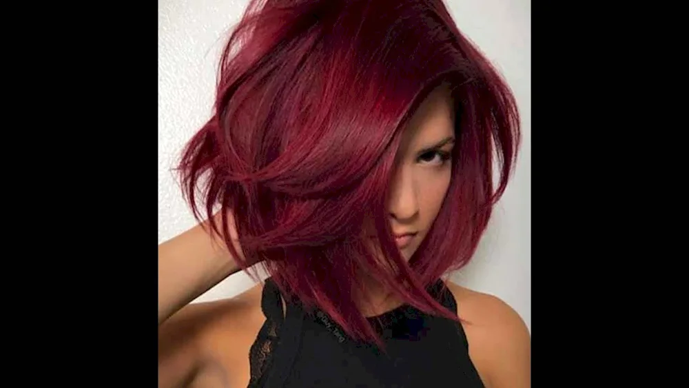Pink highlights on dark hair